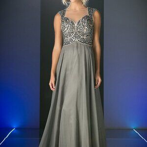 Illusion Neck A-Line Shape Prom Dress CD8784